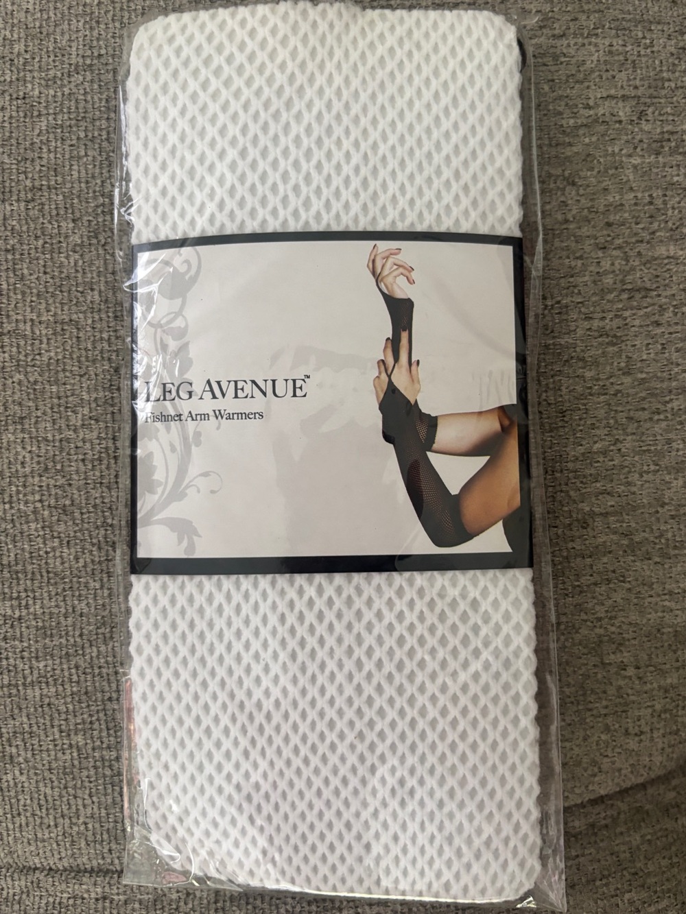Leg Avenue White Fence Net Arm Warmers | Large Net Fishnet Gloves